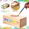 6 Pcs Unfinished Wood Boxes with Slide Lid, 8 x 4 x 3.15 Inch Small Rectangle Wooden Storage Box for Craft DIY Birthday Party Favor Gift Supplies(Wood Color)